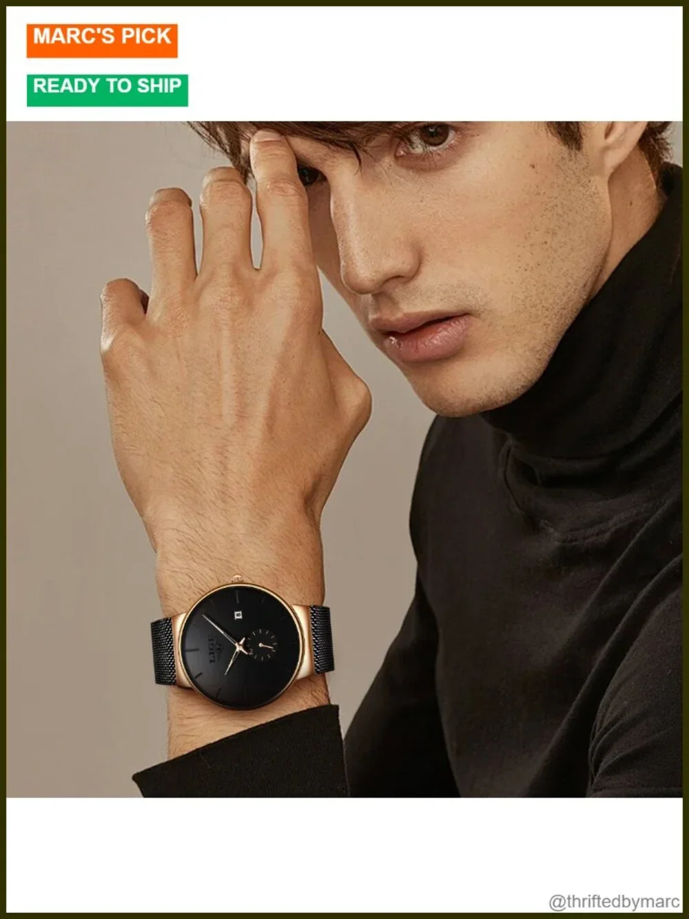 Men's Waterproof Dress Vintage Casual Stainless Steel Japanese Quartz Watch